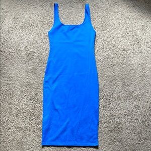 Zara Blue Sleeveless Bodycon Midi Dress